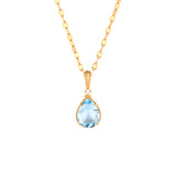[Necklace] Venus Tears - 14K Gold Blue Topaz Jewelry