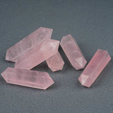 Natural Rose Quartz Double-Terminated Hexagonal Wand