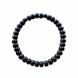 [Faceted Bead] Natural Black Jade with Agate