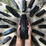 Natural Large Black Tourmaline Crystal Raw Stone