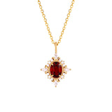 [Necklace] Queen Catherine - 14K Gold Garnet Necklace