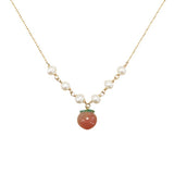 [Necklace] Natural Nanhong Agate Peach Necklace