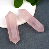 Natural Rose Quartz Double-Terminated Hexagonal Wand