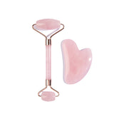 Rose Quartz Gua Sha Set – Face Roller & Massage Tool