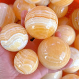 [Ball] Natural Yellow Fluorite Crystal Sphere