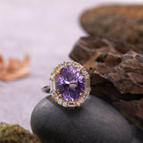 Violet Aura Amethyst Radiance Adjustable Gemstone Ring