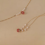 [Necklace] Natural Nanhong Agate Peach Necklace