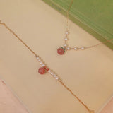 [Necklace] Natural Nanhong Agate Peach Necklace