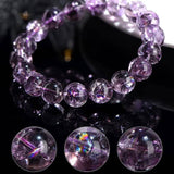 [Bead] Amethyst Crystal Bracelet - Natural Purple Asay Bead Bracelet Amethyst for Spirituality & Wisdom - FateCord