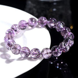 [Bead] Amethyst Crystal Bracelet - Natural Purple Asay Bead Bracelet Amethyst for Spirituality & Wisdom - FateCord