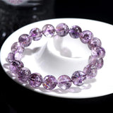 [Bead] Amethyst Crystal Bracelet - Natural Purple Asay Bead Bracelet Amethyst for Spirituality & Wisdom - FateCord
