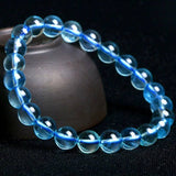 [Bead] Aquamarine Crystal Bracelet - Natural Stone of Courage & Calm - FateCord