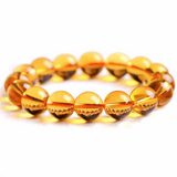 [Bead] Citrine Crystal Bracelet - Deep Yellow Brazilian Citrine for Wealth & Wisdom