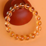 [Bead] Citrine Crystal Bracelet - Deep Yellow Brazilian Citrine for Wealth & Wisdom - FateCord
