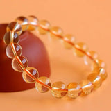 [Bead] Citrine Crystal Bracelet - Deep Yellow Brazilian Citrine for Wealth & Wisdom - FateCord