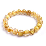 [Bead] Gold Crystal Bracelet - Golden Rutilated Quartz for Confidence & Prosperity - FateCord