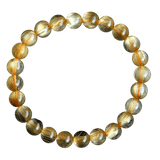 [Bead] Gold Crystal Bracelet - Golden Rutilated Quartz for Confidence & Prosperity - FateCord