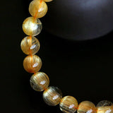 [Bead] Gold Crystal Bracelet - Golden Rutilated Quartz for Confidence & Prosperity - FateCord
