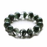 [Bead] Green Crystal Bracelet - Healing Green Phantom Quartz from Zambia