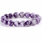 [Bead] Lavender Chevron Amethyst Bracelet - Spiritual Purification & Dream Connection