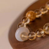 [Bead] Lion Dance Crystal Bracelet - Citrine, Tiger’s Eye & Agate for Wealth & Protection - FateCord