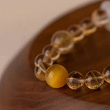 [Bead] Lion Dance Crystal Bracelet - Citrine, Tiger’s Eye & Agate for Wealth & Protection - FateCord
