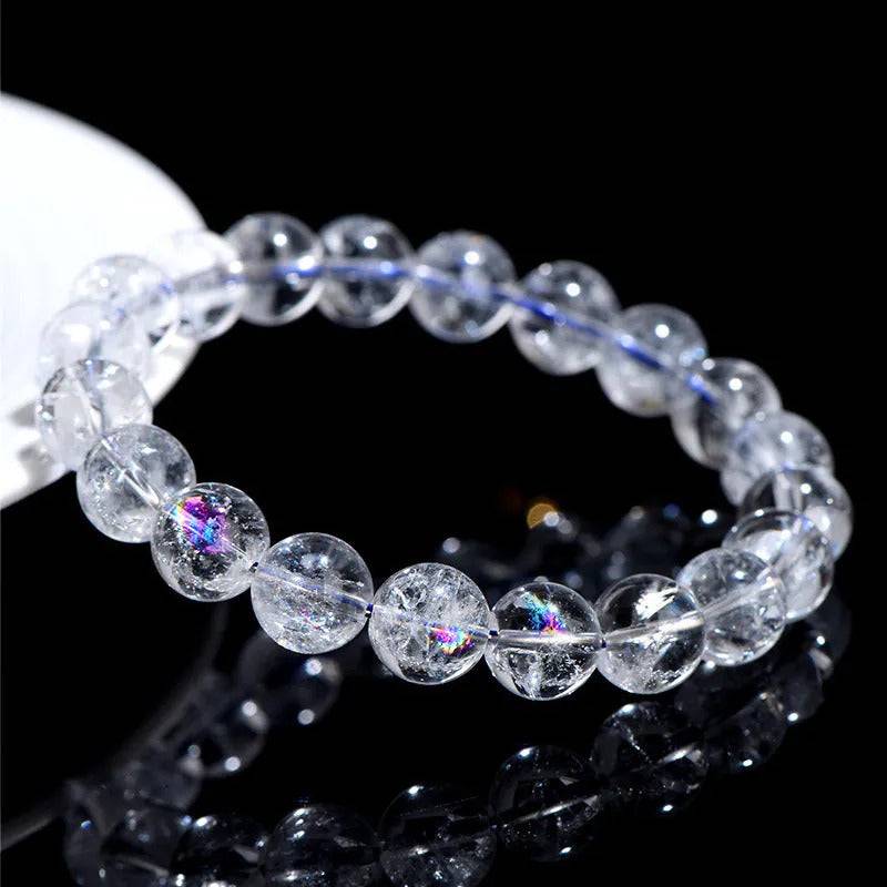 [Bead] Natural Arcestrae Colored White Crystal Asai Bead Bracelet Rainbow - FateCord