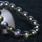 [Bead] Rainbow Eye Ice Obsidian Bracelet - Strength & Protection - FateCord