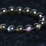 [Bead] Rainbow Eye Ice Obsidian Bracelet - Strength & Protection - FateCord