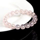 [Bead] Rose Quartz Crystal Bracelet - Natural Starry Rose Quartz for Love & Emotional Healing - FateCord