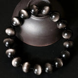 [Bead] Silver Obsidian Bracelet - Protection, Confidence & Spiritual Growth - FateCord