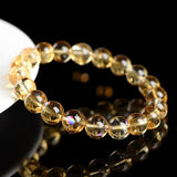 [Bead]Citrine Crystal Bracelet - Natural Yellow A - Grade Iridescent Citrine for Wealth & Strength - FateCord
