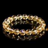 [Bead]Citrine Crystal Bracelet - Natural Yellow A - Grade Iridescent Citrine for Wealth & Strength - FateCord
