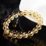 [Bead]Citrine Crystal Bracelet - Natural Yellow A - Grade Iridescent Citrine for Wealth & Strength - FateCord