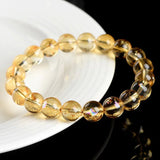 [Bead]Citrine Crystal Bracelet - Natural Yellow A - Grade Iridescent Citrine for Wealth & Strength - FateCord