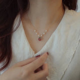 [Necklace] Natural Nanhong Agate Peach Necklace