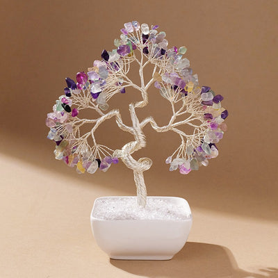 Square pot silver-threaded money tree