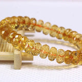 [Faceted Bead] Citrine Bracelet - Faceted Brazilian Crystal for Wealth & Creativity - FateCord