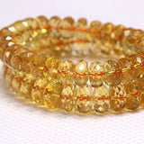 [Faceted Bead] Citrine Bracelet - Faceted Brazilian Crystal for Wealth & Creativity - FateCord