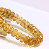 [Faceted Bead] Citrine Bracelet - Faceted Brazilian Crystal for Wealth & Creativity - FateCord