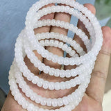 [Faceted Bead] Natural Hetian White Jade Bracelet - FateCord