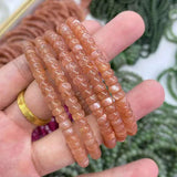 [Faceted Bead] Natural Sunstone/Golden Sand Cat's Eye/Orange Moonstone - FateCord