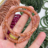 [Faceted Bead] Natural Sunstone/Golden Sand Cat's Eye/Orange Moonstone - FateCord