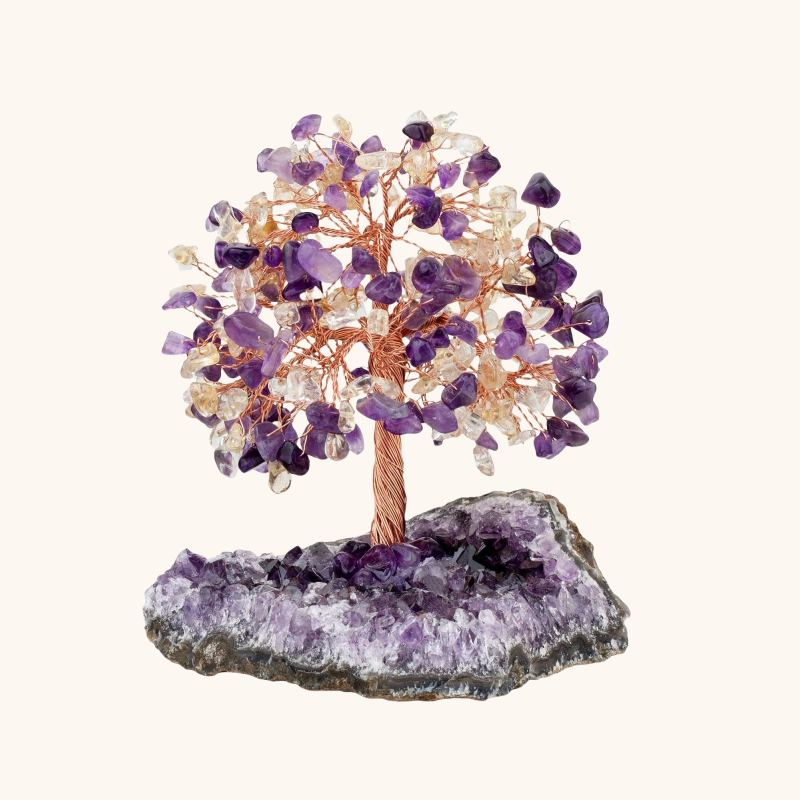 FateCord Natural Amethyst and Citrine Energy FengShui Tree