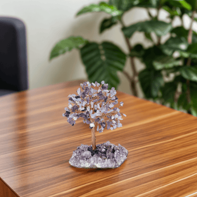 FateCord Natural Amethyst & Aquamarine Energy Feng Shui Tree - FateCord