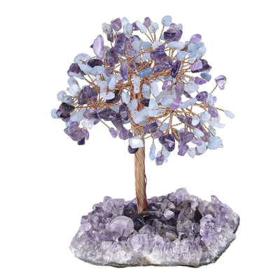FateCord Natural Amethyst & Aquamarine Energy Feng Shui Tree - FateCord