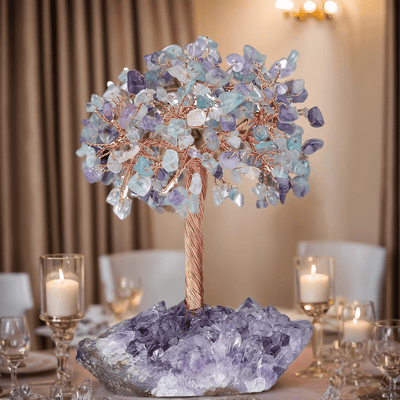 FateCord Natural Fluorite Energy Feng Shui Tree - FateCord