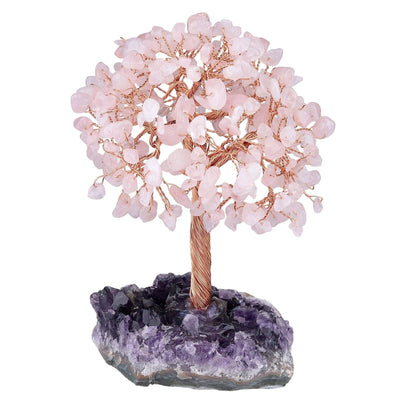 FateCord Natural Rose Quartz Energy Feng Shui Tree - FateCord