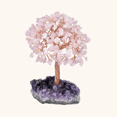 FateCord Natural Rose Quartz Energy Feng Shui Tree