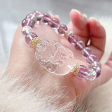 [Fox Fairy] Amethyst and White Crystal Nine - tailed Fox Princess Crystal Bracelet - FateCord